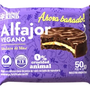 ANIMAL KIND ALFAJOR VEGANO C/MANTECA DE MANI Y COBER X50GR